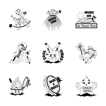 A collection of modern university learning and project schedule elements created Stock Illustration