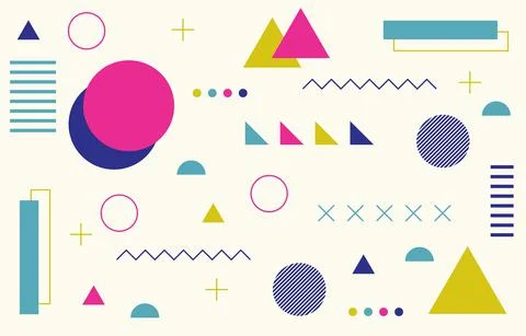 Collection modern vector geometric shapes. Stock Illustration