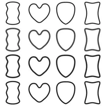 Collection of monochrome frames of rope Stockillustratie