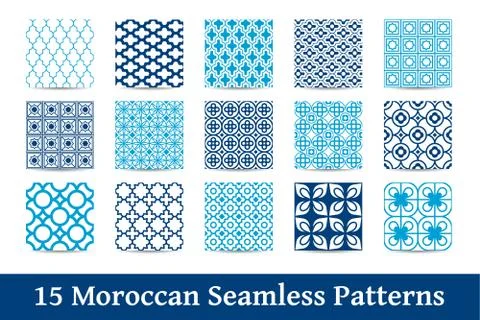Collection of moroccan patterns Stock Illustration