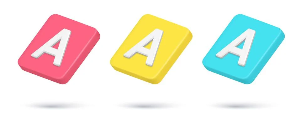 Collection multicolored quick tips A letter internet notification for text ty Stock Illustration
