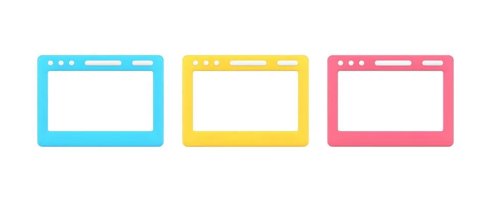 Collection multicolored website screen browsing internet searching informatio イラスト素材