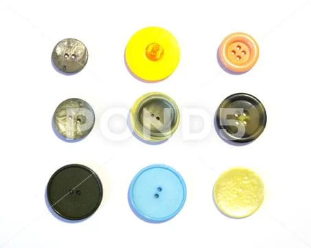 A Collection of Multicolour Different Size Buttons Stock Photos