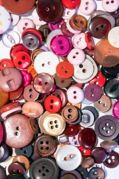 A Collection of Multicolour Different Size Buttons Foto stock