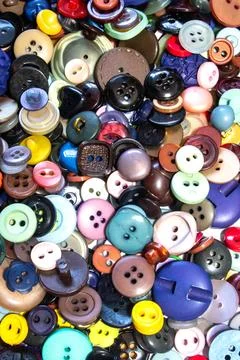 A Collection of Multicolour Different Size Buttons Stock Photos