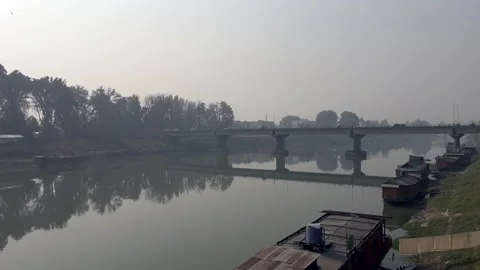 Collection of multiple clips Jhelum River in Winter, Exploring Nature's Bea.. Stock Footage 292051059