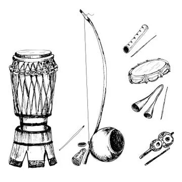 Collection of musical instruments Stock Illustration
