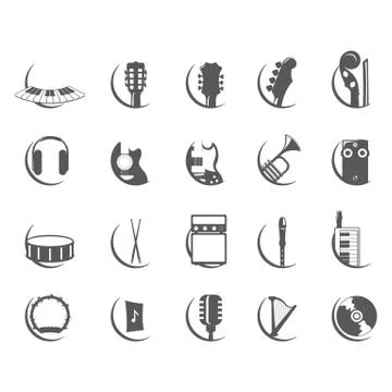Collection of musical instruments Stock Illustration