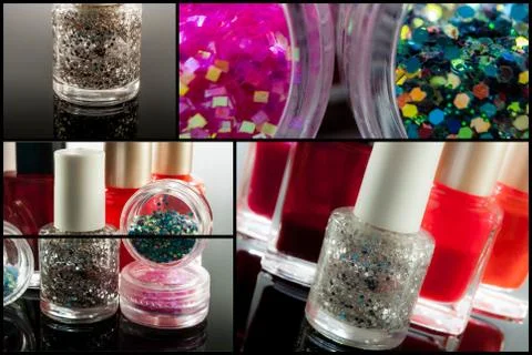Collection of nail polish Stock Photos