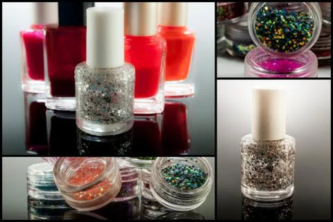 Collection of nail polish Stock Photos