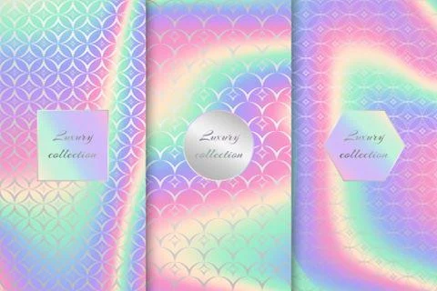 Collection with neon backgrounds Illustrazione stock