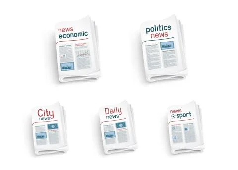 Collection of newspapers Stock Illustration