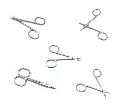 Collection nose scissors on white background Stock Photos
