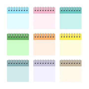 Collection of notebook illustrations Stock Illustration