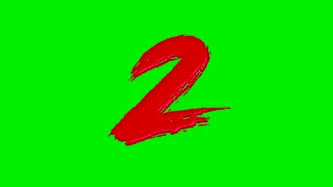 A collection of numbers in fluid red brush strokes over Stock Footage 332094117