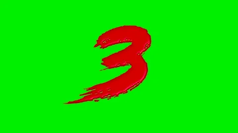 A collection of numbers in fluid red brush strokes over Stock Footage 332094175