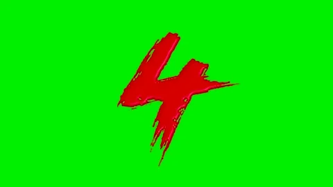 A collection of numbers in fluid red brush strokes over Stock Footage 332094212