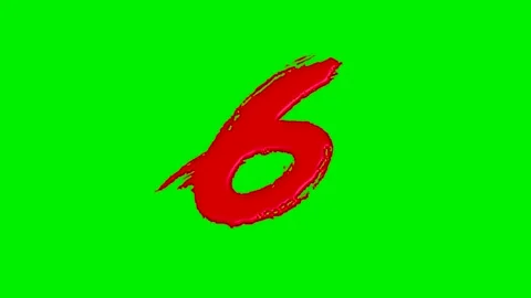A collection of numbers in fluid red brush strokes over Stock Footage 332094217