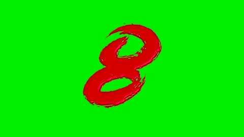 A collection of numbers in fluid red brush strokes over Stock Footage 332094239