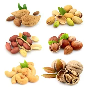 Collection of nuts Stock Photos