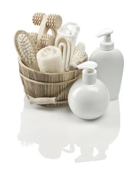 Collection of objects for bathing Stock Photos
