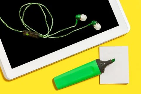 Collection of office accessories Stock Photos