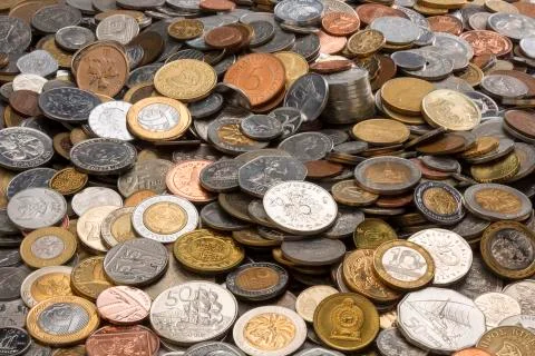 Collection of Old Coins Stock Photos