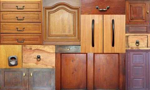 Collection of old drawers in the same image Stock Photos