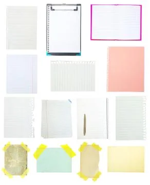 Collection of old note paper Stock Photos