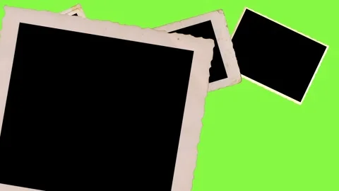 Collection of old photo with clipping path for the inside, blank retro fram.. Stock Footage 283532035