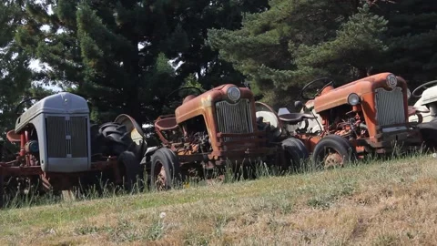 Old Vintage Agricultural Farm Machinery , Stock Video