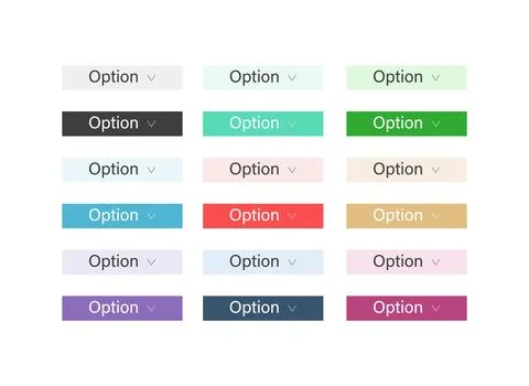 A collection of options web buttons for online Stock Illustration