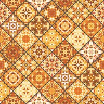 Collection of orange abstract patterns Illustrazione stock
