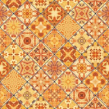 Collection of orange abstract patterns Illustrazione stock