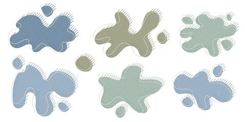 Collection of organic irregular blob shape with decorative Stock Illustration
