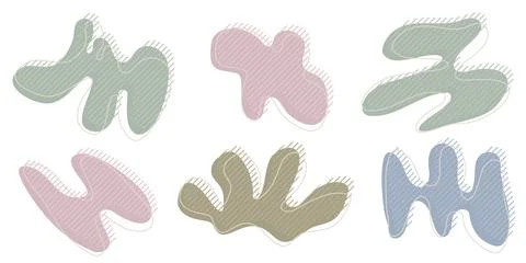 Collection of organic irregular blob shape with decorative Illustrazione stock