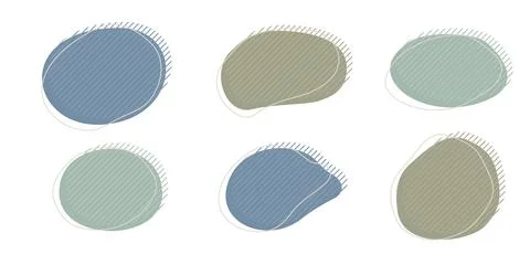 Collection of organic irregular blob shape with decorative Stock Illustration