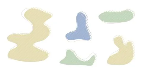 Collection of organic irregular blob shape with decorative 库存插图