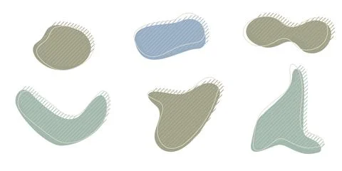 Collection of organic irregular blob shape with decorative Stock Illustration