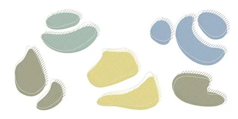 Collection of organic irregular blob shape with decorative 库存插图