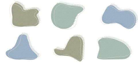 Collection of organic irregular blob shape with decorative 库存插图