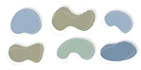Collection of organic irregular blob shape with decorative Stock Illustration