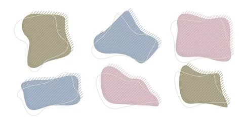 Collection of organic irregular blob shape with decorative Stock Illustration
