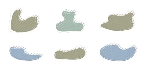 Collection of organic irregular blob shape with decorative Stock Illustration