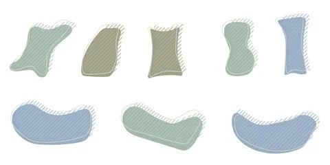 Collection of organic irregular blob shape with decorative Stock Illustration