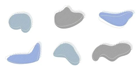 Collection of organic irregular blob shape with decorative Stock Illustration