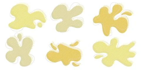 Collection of organic irregular blob shapes with decorative Stock Illustration