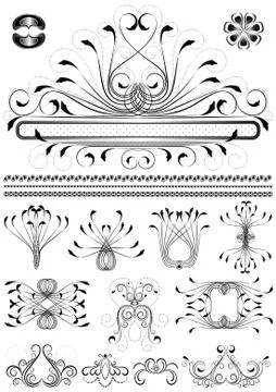 Collection of original frames and patterns 스톡 일러스트