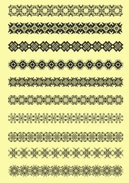 Collection of ornamental rule lines in different design styles Stock Illustration