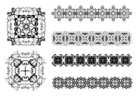 Collection of ornamental rule lines in different design styles Stock Illustration
